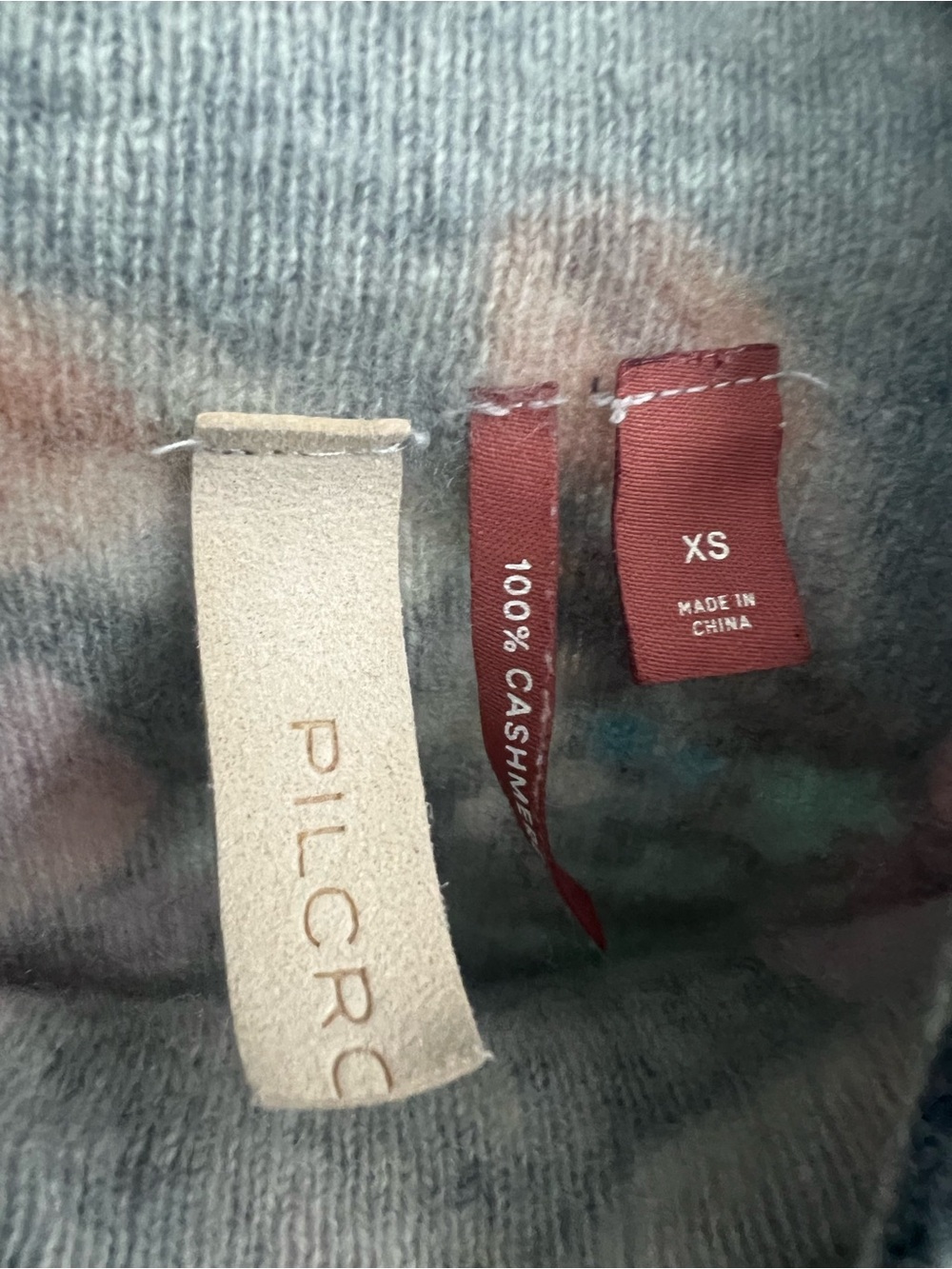 Pilcro Charcoal Mock neck Cashmere Sweater with Multicolor Floral & Bird Motif - Picture 6 of 9